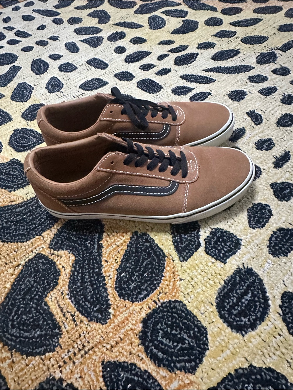 Vans Brown Suede Low-Top Sneakers with Black Accents